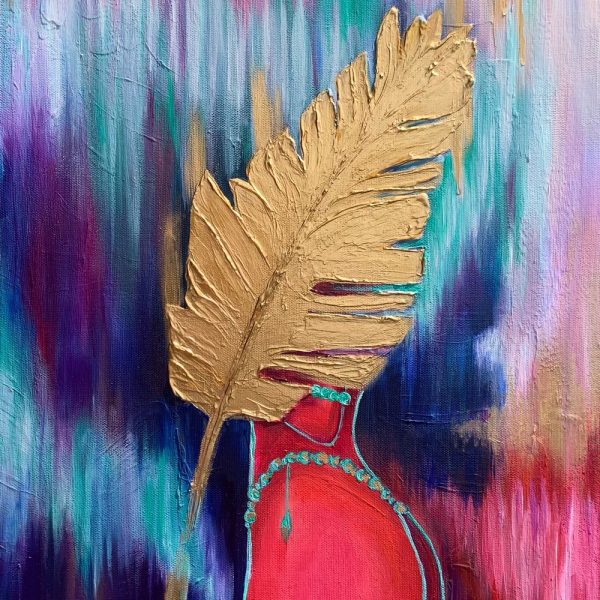 Golden Palm Branch NFT with Physical Canvas