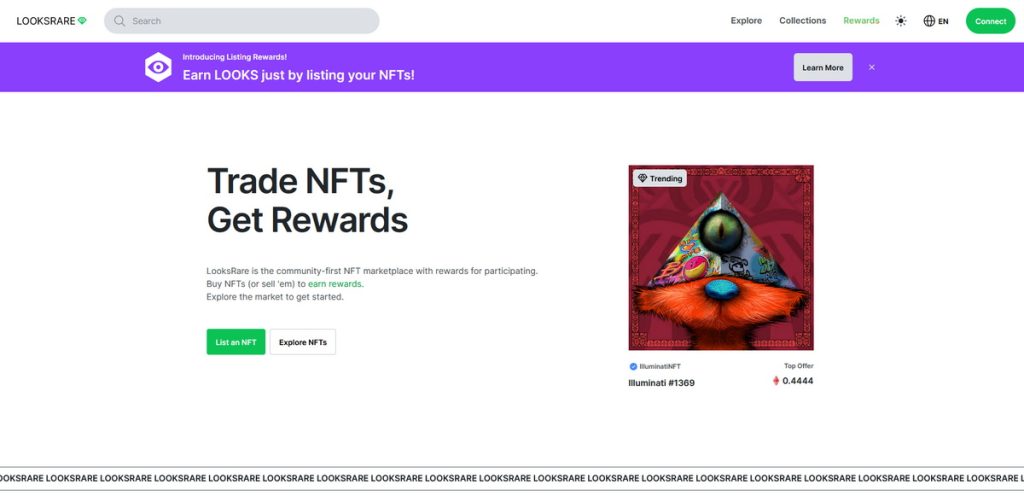 LooksRare NFT Physical Marketplace